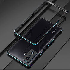 Custodia Lusso Alluminio Laterale Cover per Xiaomi Poco F4 GT 5G Blu e Nero