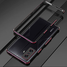 Custodia Lusso Alluminio Laterale Cover per Xiaomi Poco F4 GT 5G Rosso e Nero