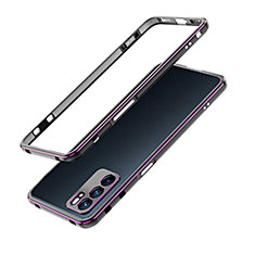 Custodia Lusso Alluminio Laterale Cover S01 per Oppo Reno6 Pro 5G India Viola