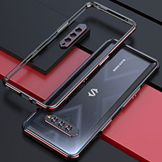 Custodia Lusso Alluminio Laterale Cover S01 per Xiaomi Black Shark 4 Pro 5G Rosso e Nero