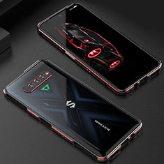 Custodia Lusso Alluminio Laterale Cover S01 per Xiaomi Black Shark 5 RS 5G Rosso e Nero