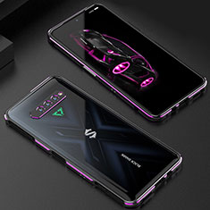 Custodia Lusso Alluminio Laterale Cover S01 per Xiaomi Black Shark 5 RS 5G Viola