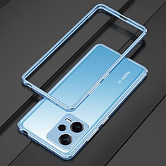 Custodia Lusso Alluminio Laterale Cover S01 per Xiaomi Poco X5 5G Argento e Blu