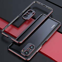 Custodia Lusso Alluminio Laterale Cover S01 per Xiaomi Redmi K40 Pro 5G Rosso e Nero