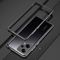 Custodia Lusso Alluminio Laterale Cover S01 per Xiaomi Redmi Note 12 Explorer Nero