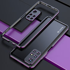 Custodia Lusso Alluminio Laterale Cover S02 per Xiaomi Redmi Note 11S 5G Viola