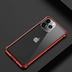 Custodia Lusso Alluminio Laterale Cover T01 per Apple iPhone 11 Pro Max Rosso