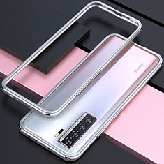 Custodia Lusso Alluminio Laterale Cover T01 per Huawei P40 Lite 5G Argento