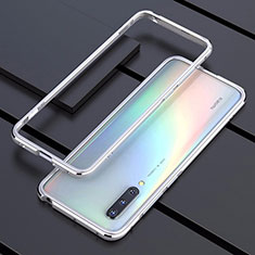 Custodia Lusso Alluminio Laterale Cover T01 per Xiaomi Mi A3 Argento