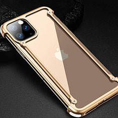 Custodia Lusso Alluminio Laterale Cover T02 per Apple iPhone 11 Pro Max Oro