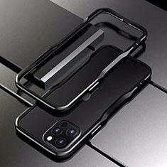 Custodia Lusso Alluminio Laterale Cover T03 per Apple iPhone 12 Pro Nero