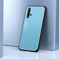 Custodia Lusso Alluminio Laterale Cover T03 per Huawei Nova 5 Pro Cielo Blu