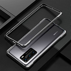 Custodia Lusso Alluminio Laterale Cover T04 per Huawei P40 Nero