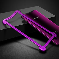 Custodia Lusso Alluminio Laterale per Oppo Find X Viola