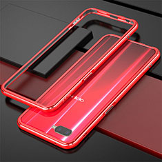 Custodia Lusso Alluminio Laterale per Oppo K1 Rosso