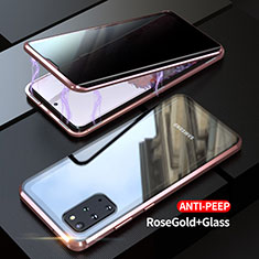 Custodia Lusso Alluminio Laterale Specchio 360 Gradi Cover LK1 per Samsung Galaxy S20 Plus 5G Oro Rosa