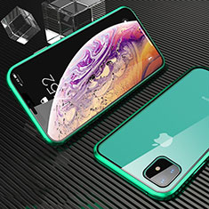 Custodia Lusso Alluminio Laterale Specchio 360 Gradi Cover M01 per Apple iPhone 11 Verde