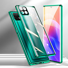 Custodia Lusso Alluminio Laterale Specchio 360 Gradi Cover M01 per Huawei Enjoy 20 5G Verde