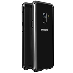 Custodia Lusso Alluminio Laterale Specchio 360 Gradi Cover M01 per Samsung Galaxy S9 Nero