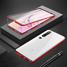 Custodia Lusso Alluminio Laterale Specchio 360 Gradi Cover M01 per Xiaomi Mi 10 Pro Rosso