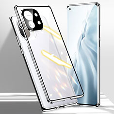 Custodia Lusso Alluminio Laterale Specchio 360 Gradi Cover M01 per Xiaomi Mi 11 Lite 5G Argento
