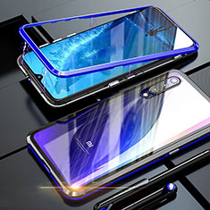Custodia Lusso Alluminio Laterale Specchio 360 Gradi Cover M01 per Xiaomi Mi 9 Blu