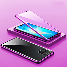 Custodia Lusso Alluminio Laterale Specchio 360 Gradi Cover M02 per Huawei Nova 8 SE 5G Viola