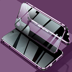 Custodia Lusso Alluminio Laterale Specchio 360 Gradi Cover M02 per Samsung Galaxy S21 Plus 5G Viola