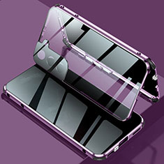 Custodia Lusso Alluminio Laterale Specchio 360 Gradi Cover M02 per Samsung Galaxy S24 5G Viola