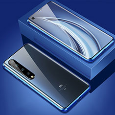 Custodia Lusso Alluminio Laterale Specchio 360 Gradi Cover M02 per Xiaomi Mi 10 Pro Blu
