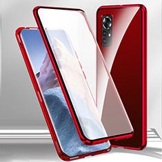 Custodia Lusso Alluminio Laterale Specchio 360 Gradi Cover M02 per Xiaomi Mi 12 Pro 5G Rosso