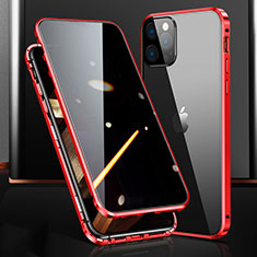 Custodia Lusso Alluminio Laterale Specchio 360 Gradi Cover M03 per Apple iPhone 16 Pro Max Rosso