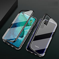 Custodia Lusso Alluminio Laterale Specchio 360 Gradi Cover M04 per Huawei Honor View 30 5G Nero