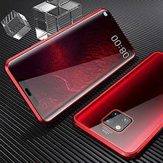 Custodia Lusso Alluminio Laterale Specchio 360 Gradi Cover M04 per Huawei Mate 20 Pro Rosso