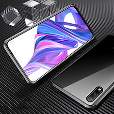 Custodia Lusso Alluminio Laterale Specchio 360 Gradi Cover M04 per Huawei P Smart Z (2019) Nero