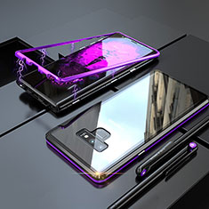 Custodia Lusso Alluminio Laterale Specchio 360 Gradi Cover M04 per Samsung Galaxy Note 9 Viola