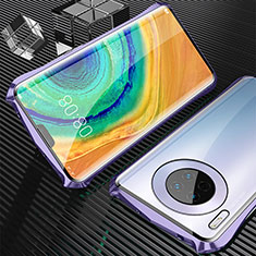 Custodia Lusso Alluminio Laterale Specchio 360 Gradi Cover M05 per Huawei Mate 30E Pro 5G Viola