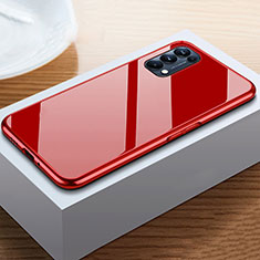 Custodia Lusso Alluminio Laterale Specchio 360 Gradi Cover M05 per Oppo Find X3 Lite 5G Rosso