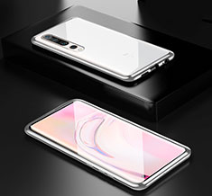 Custodia Lusso Alluminio Laterale Specchio 360 Gradi Cover M05 per Xiaomi Mi 10 Pro Argento