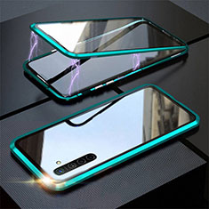 Custodia Lusso Alluminio Laterale Specchio 360 Gradi Cover M06 per Oppo K5 Verde