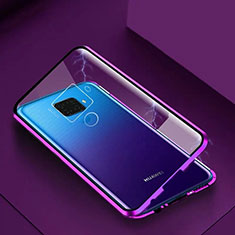 Custodia Lusso Alluminio Laterale Specchio 360 Gradi Cover M07 per Huawei Nova 5i Pro Viola