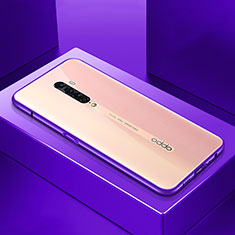 Custodia Lusso Alluminio Laterale Specchio 360 Gradi Cover M07 per Oppo Reno2 Viola