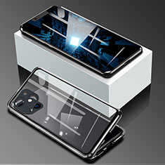 Custodia Lusso Alluminio Laterale Specchio 360 Gradi Cover M09 per Apple iPhone 14 Plus Nero