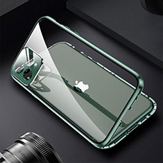 Custodia Lusso Alluminio Laterale Specchio 360 Gradi Cover M09 per Apple iPhone 16 Pro Max Verde