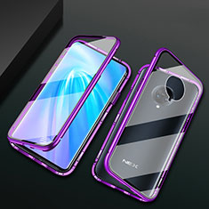 Custodia Lusso Alluminio Laterale Specchio 360 Gradi Cover M10 per Vivo Nex 3S Viola