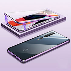 Custodia Lusso Alluminio Laterale Specchio 360 Gradi Cover M11 per Xiaomi Mi 10 Viola