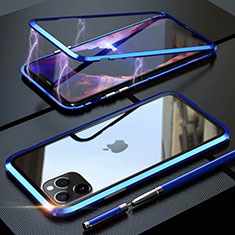 Custodia Lusso Alluminio Laterale Specchio 360 Gradi Cover M14 per Apple iPhone 11 Pro Cielo Blu