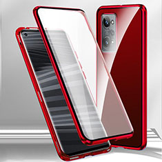 Custodia Lusso Alluminio Laterale Specchio 360 Gradi Cover P01 per Oppo K10 Pro 5G Rosso