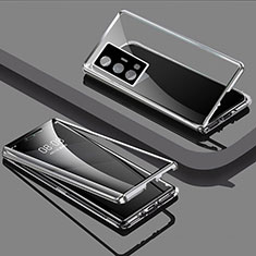 Custodia Lusso Alluminio Laterale Specchio 360 Gradi Cover P01 per Vivo X70 Pro+ Plus 5G Argento