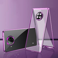 Custodia Lusso Alluminio Laterale Specchio 360 Gradi Cover P01 per Xiaomi Mi 10i 5G Viola